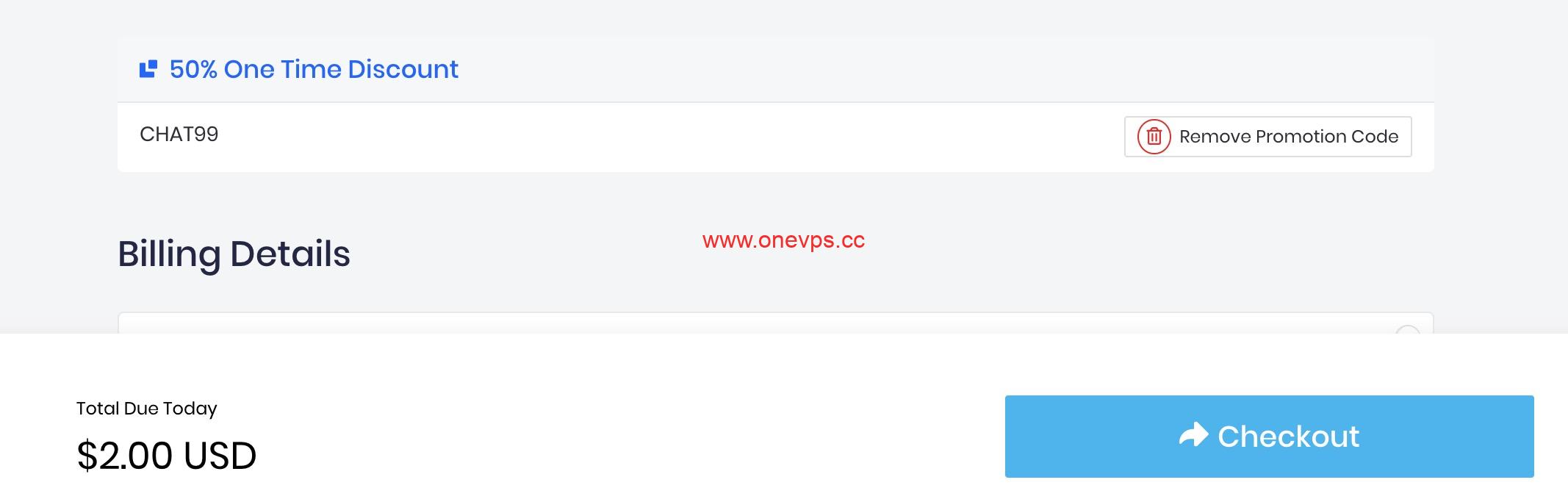 OneVPS首月5折优惠码